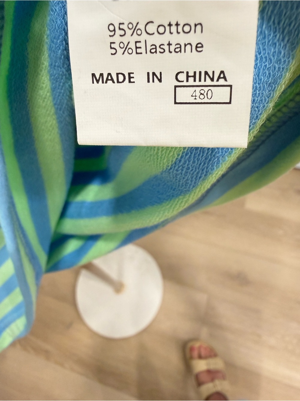 Blue and Lime Striped Short Sleeve Tee - Picture 3 of 4